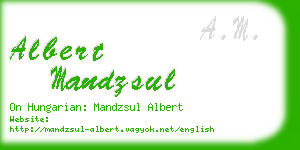 albert mandzsul business card